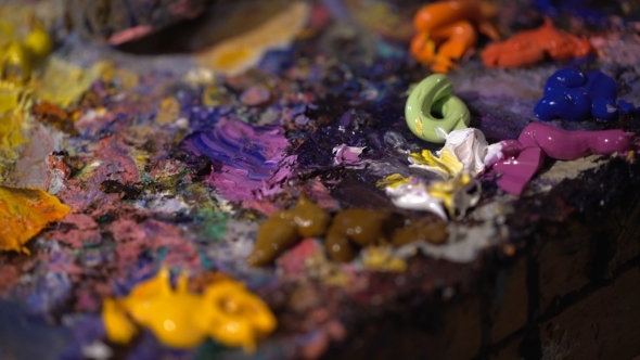 Artists Oil Paints Multicolored  Abstract Background alt