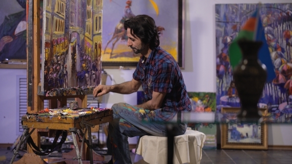 Consistent Way To Achieve Goals. Artist Process Of Painting a Picture  alt