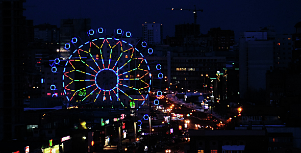 City Ferris Wheel Sunset