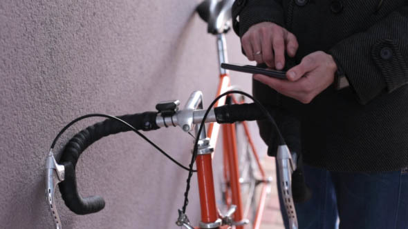 Cyclist with the Phone