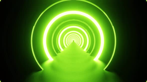 Green Toxic Tunnel Ring Background Vj Loop 4K
