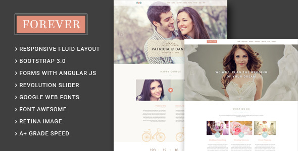 Forever - Wedding Couple & Agency/Planner HTML5 Template