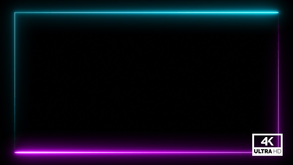 Neon Blue & Purple Frame Overlay Background 4K Looped V15
