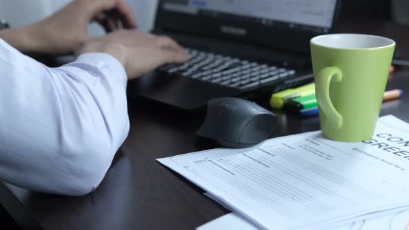 Workspace Table With Coffee