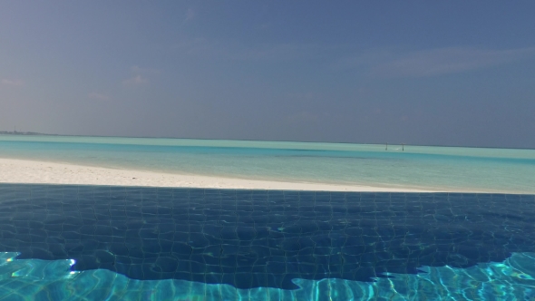 Swimming Pool With Fresh Water On Maldives Beach 2