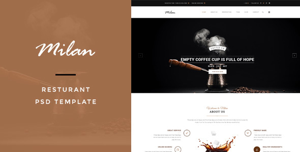 Milan : Restaurant PSD Template