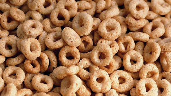 Honey Flavored Cereal Loops Rotating