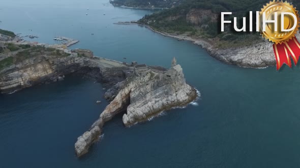 Fly Over the Rock in the Sea