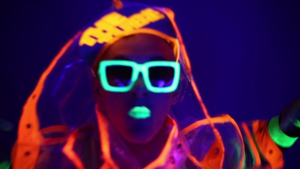 Guy Dancing In Neon Costume