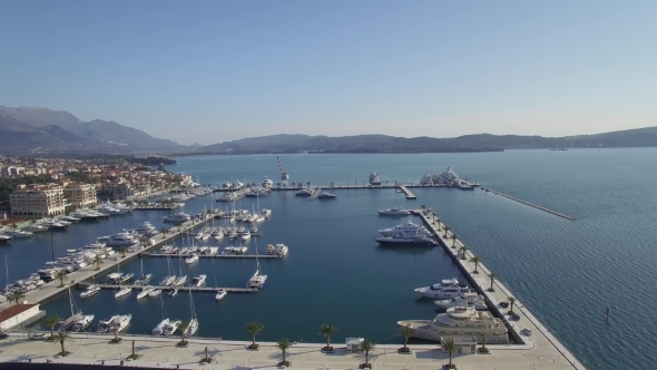 Aerial View of Porto Montenegro. Tivat City.