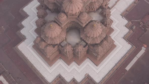 Delhi, India, the "Akshardham" temple aerial 4k drone footage