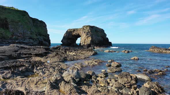 Aerial View of the Great Pollet Sea Arch Fanad Peninsula County Donegal Ireland