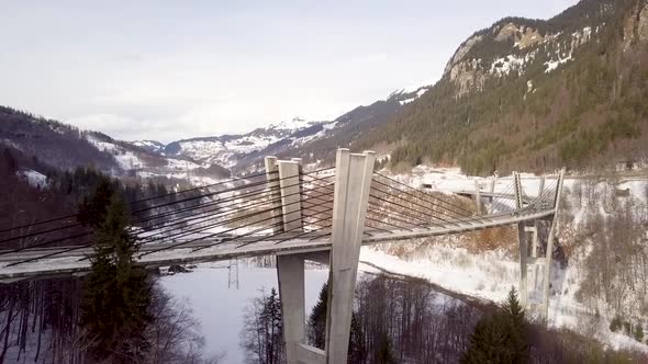 Orbiting around a high bridge on the way to Davos, Switzerland.