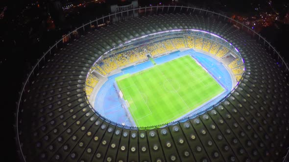 Large Football Arena From a Bird's Eye View, Stadium, Sports