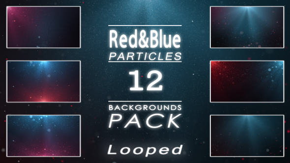 12 Red and Blue Particles Backgrounds Pack