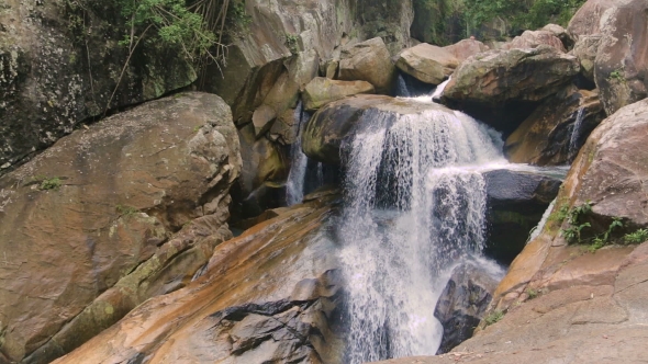 Waterfall In Tropical Forest