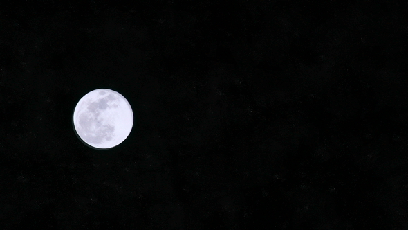 Full Moon in Sky with Stars