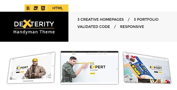 Dexterity - Responsive HTML template for Handyman, Construction, Architects and Plumbers, etc