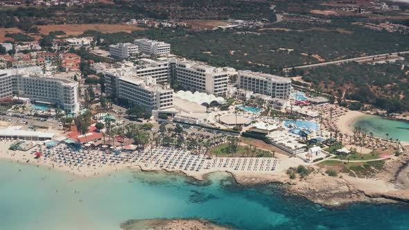 Island Summer Vacation Background in Hotel Resort Complex in Cyprus Europe