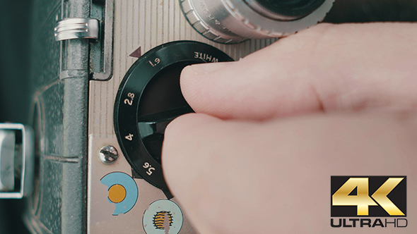 Setting Aperture on Retro Reel Camera