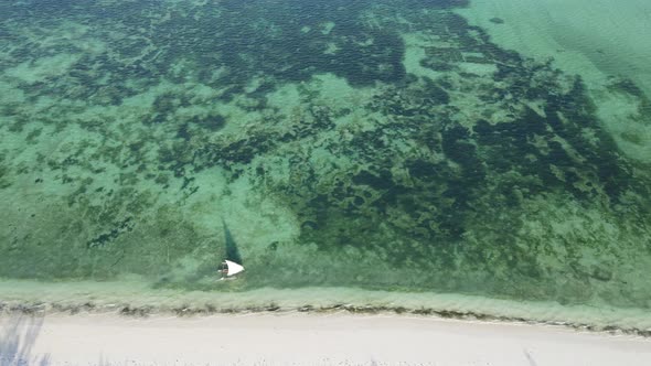 Boats in the Ocean Near the Coast of Zanzibar Tanzania Slow Motion