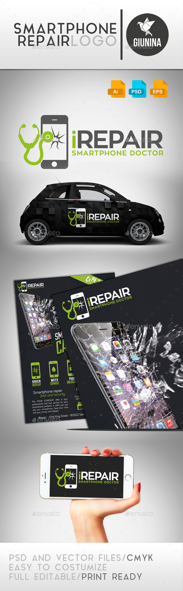 Smartphone Repair Logo Template