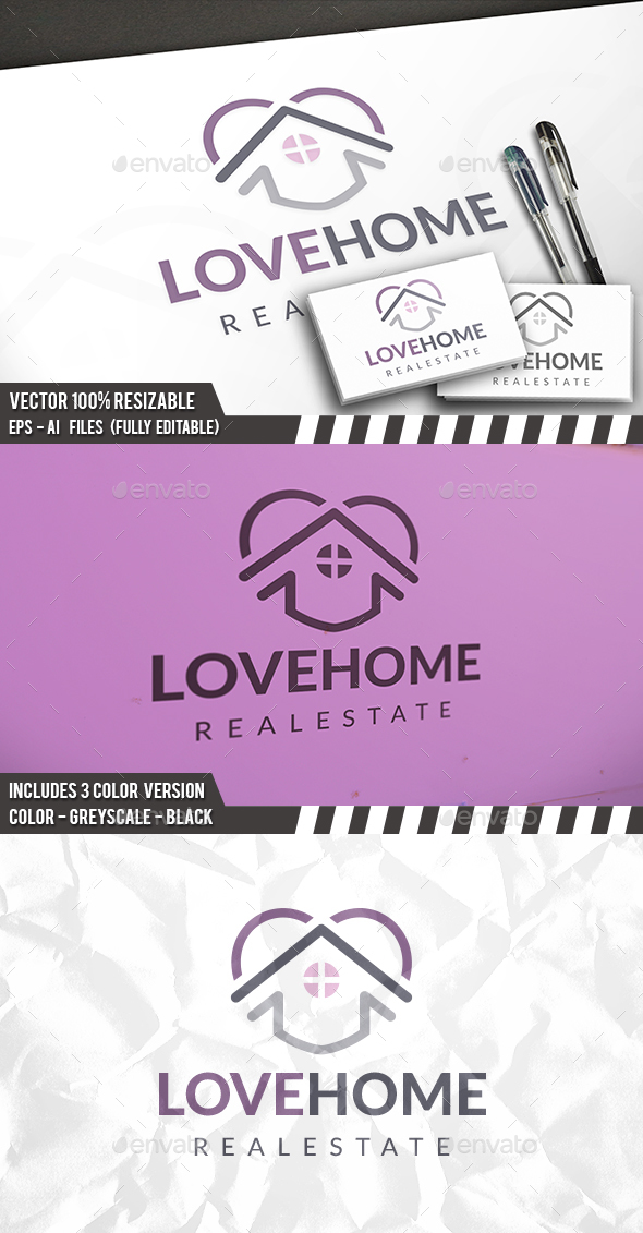 Heart House Logo Template