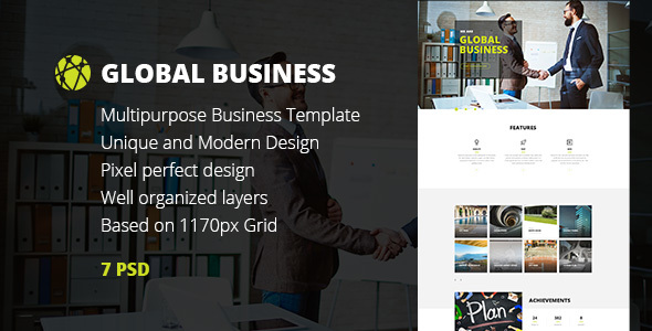 GB — Multipurpose Global Business, Freelance & Portfolio PSD Template