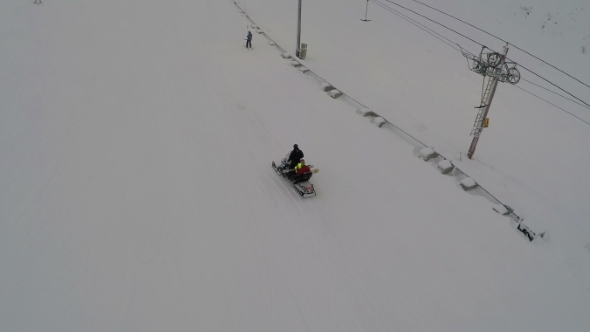 Chair Lift At A Ski Resort alt