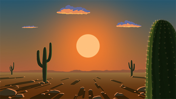 Sunrise over the desert