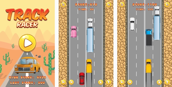 Track Racer - gra HTML5 + Android + AdMob (Construct 3 | Construct 2 | Capx)