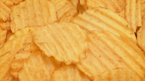 Crinkle Cut Potato Chips Rotating