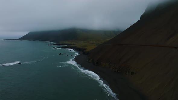 Aerial View of the Beautiful Icelandic Nature with Huge Lakes