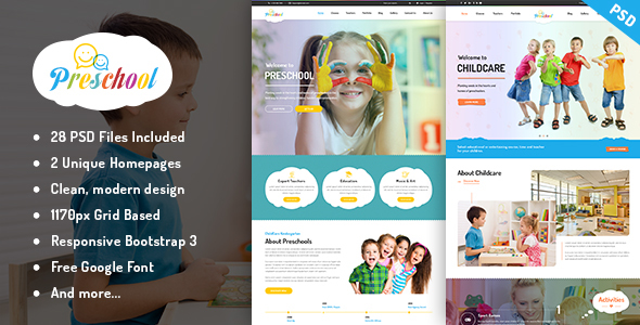 Preschool - Multipurpose Business PSD Template