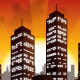 Sunset City Vector Background - Skyline - GraphicRiver Item for Sale