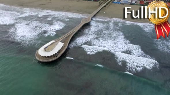 Aerial Video of the Pier and the Sea