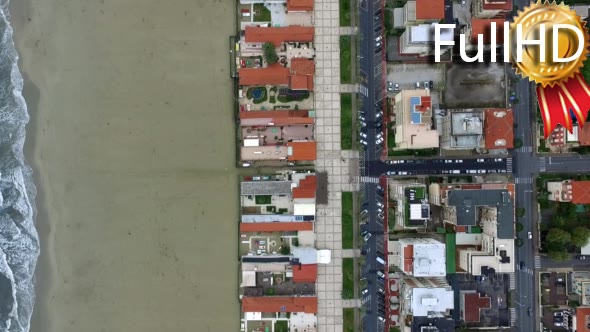 Vertical View of the Seafront of the Italian Town