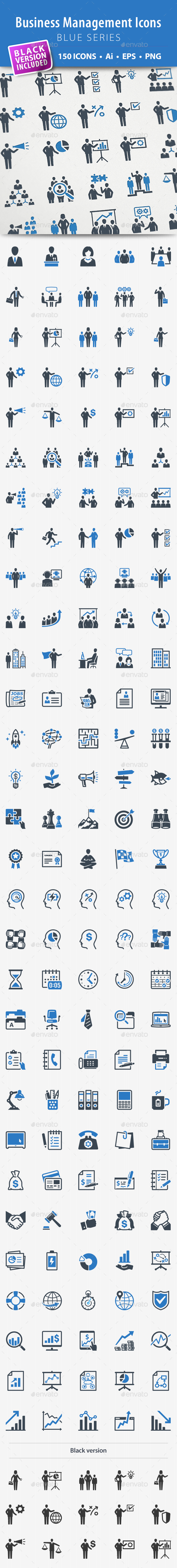 Business Management Icons - Blue Series