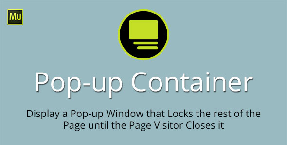 Wyskakujący kontener Adobe Muse Widget