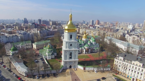 Cathedral Of Saint Sophia Aerial View.