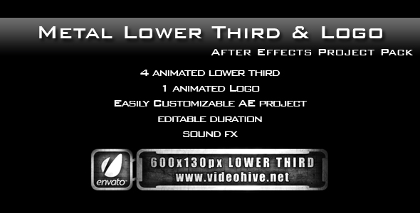 Metal Lower Third & Logo AE Project PACK