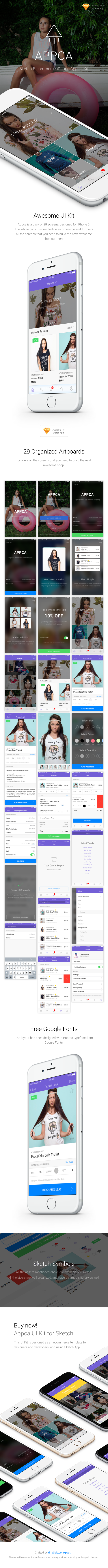 Appca - Ecommerce UI Kit for Sketch App