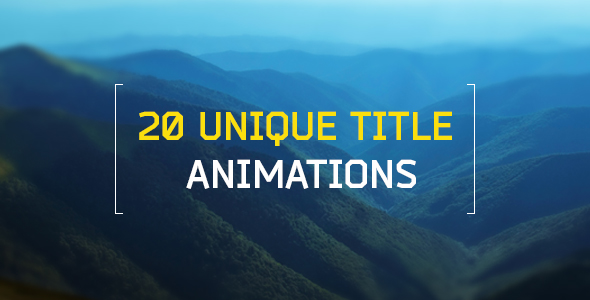 20 Unique Title Animations