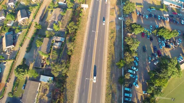 Aerial View Of African Infrastructure   Zambian Highway