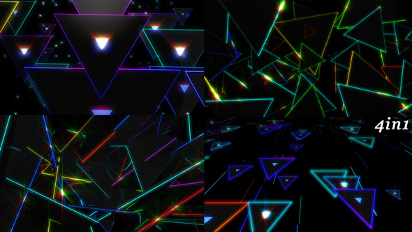 Color Triangles - VJ Loop Pack (4in1)