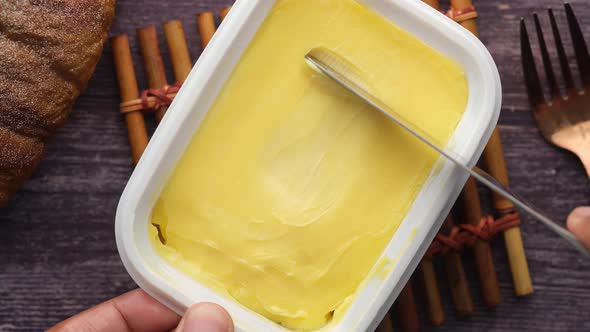 Detail Shot of Fresh Butter in a Container