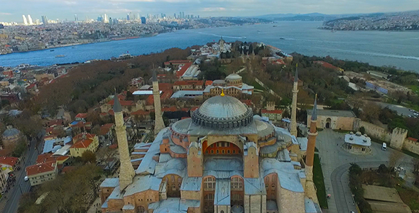 Aerial View of Hagia Sophia Mosque in Istanbul 3