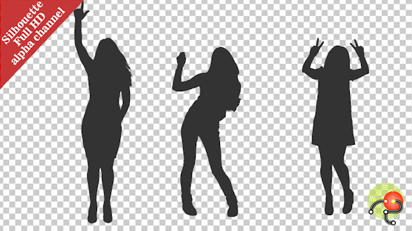 Three Dancing Girls In Silhouette