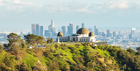 Los Angeles Day To Night With Clouds