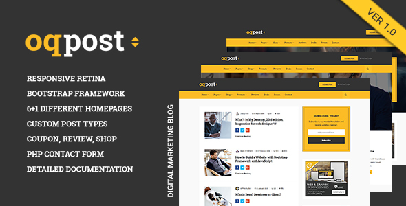 oPPost | Digital Downloads Marketing Blog Responsive Site Template